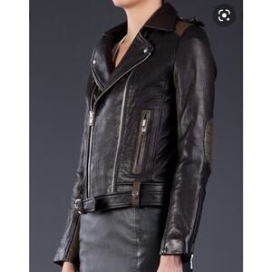 IRO Sallie quilted Black leather moto motocycle biker jacket punk rock